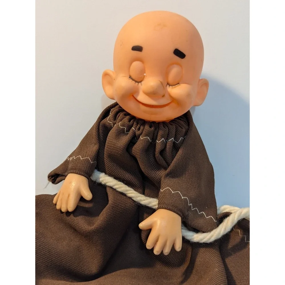 Monk‎ vintage plastic face friar monk hand puppet